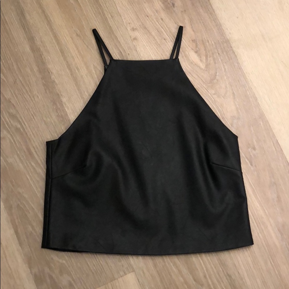 Black leather tank top